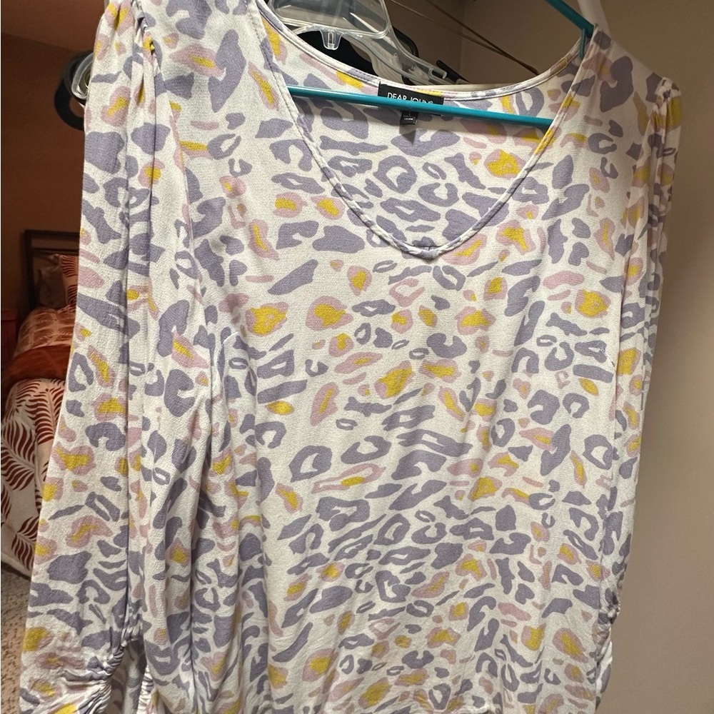 Dear John Pastel Leopard Print Blouse